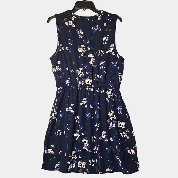 41 Hawthorn Floral Sleeveless Tie Waist Button Front Dress Claira Navy Pink NWT - Picture 4 of 8
